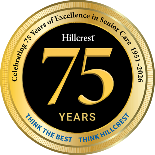 Hillcrest 75 Years Seal - Metallic gold and black seal with gold 75 in center